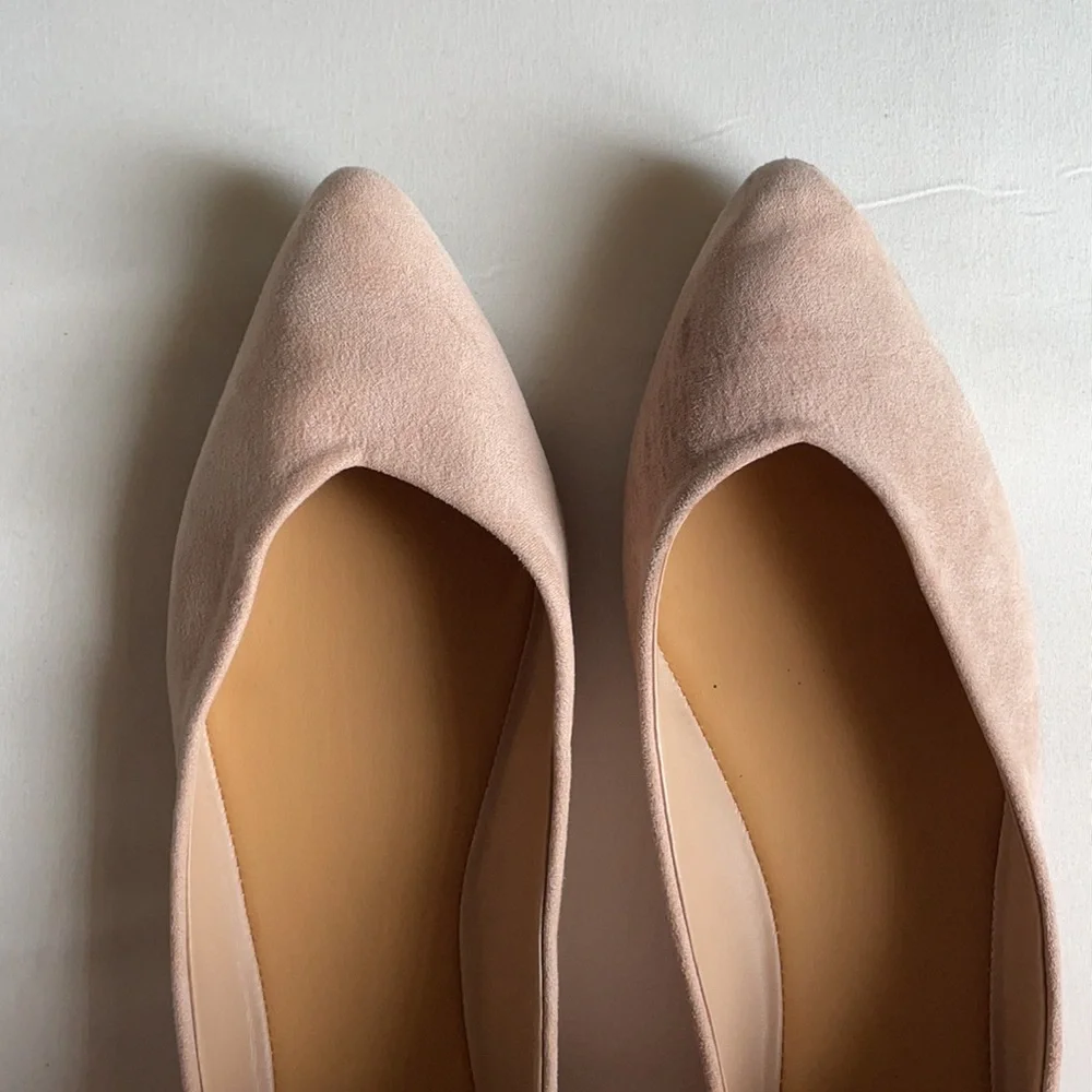 Velvet Pointed Toe Flats - Picture 2 of 4